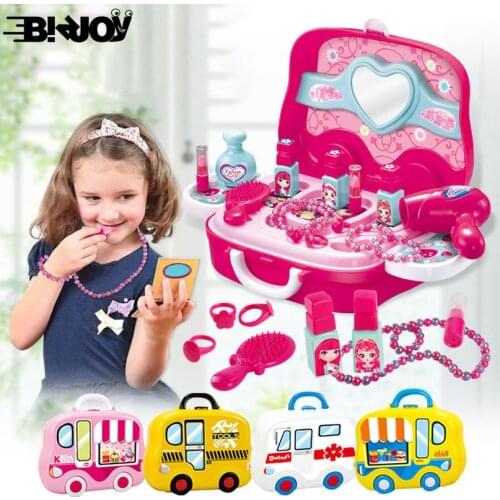 New Cosplay Game for Children Kitchen Tableware Dressing Table Repair Tools Doctors Portable Suitcase 5 Styles Set Kids Play Toy