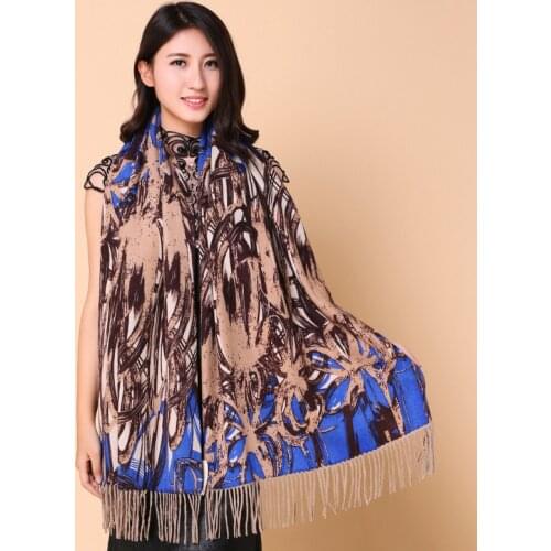 Official flagship store in Shanghai story shawl wool cashmere scarf female qiu dong season warm dinner high-end gifts
