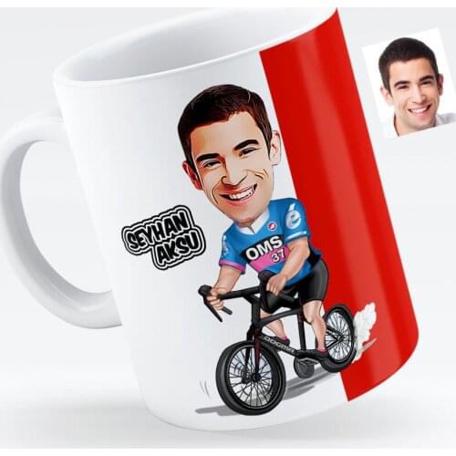 Personalized Mr Bike Drive Caricature Of White Mug cup