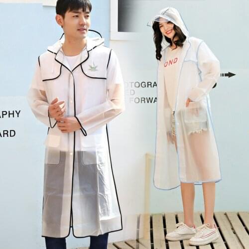 Man Raincoat Transparent Waterproof Ladies Rain Coat Women Windproof Single-person Rainwear Impermeable Environmental Travel