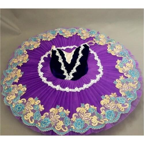 New Child Ballerina Figure Skating Dress Adult Swan Lake Ballet Dance Costumes For Girls Pancake Professional Tutu Dress