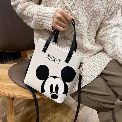 Disney pu messenger shoulder bag Mickey mouse fashion handbag lady shopping bag