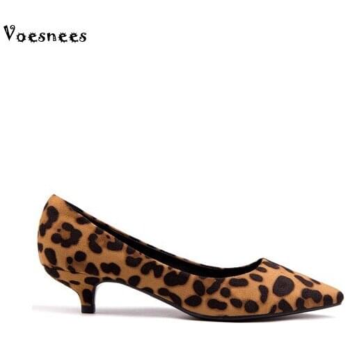 Autumn New Female Work ShoesLeopard Fashion Lady Shoes Women Pumps High Heels 3CM/5CM Sexy Princess Single Shoes Plus Size 34-41