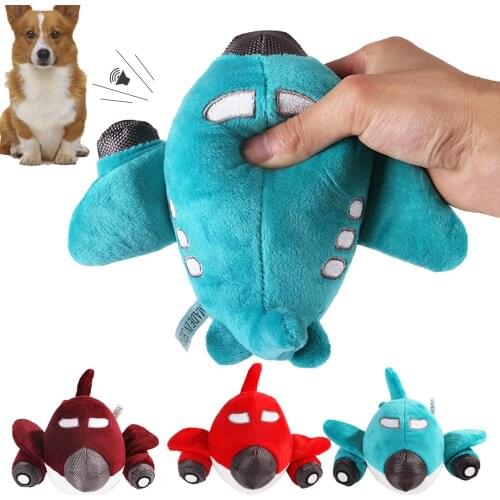 Pet Dog Aircraft Shape Bite Resistant Grinding Sounding Toy Molar Teeth Cleaner Pet Products Safe Wear Resistance Gift For Pet