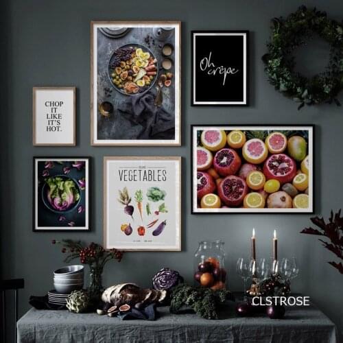 Delicious Tasty Food Different Kinds Fruit Nordic Modern Style Posters Canvas Pictures For Living Room Decor Painting Unframed