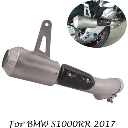 For BMW S1000RR 2017 Motorcycle Exhaust Muffler Middle Tail Link Pipe Stainless Steel Set System Slip on