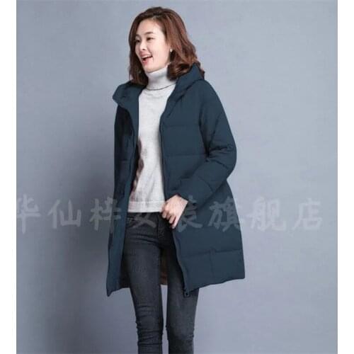 Female Middle-aged Elderly Padded Jacket 2021 Womens Mid-length Korean Style Loose Padded Jacket Coat Plus Size Padded Jacket D