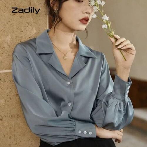 Zadily Womens Satin Shirts