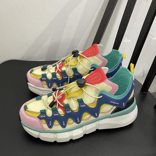 Summer Colorful Women Shoes 2021 Brand Fashion Show Womens Platform Sneakers Street Style Youth Chunky Sneakers Plus Size 41 42