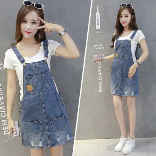 2018 Plus Size summer Jeans Dress Women Washed sleeveless Suspender Denim Dress Sundress Denim Mini Dress Female