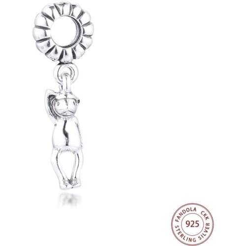 100% 925 Sterling Silver Monkey Animal Charms Beads Fits Original Bracelets Necklace Women DIY Jewelry Making kralen Bijoux
