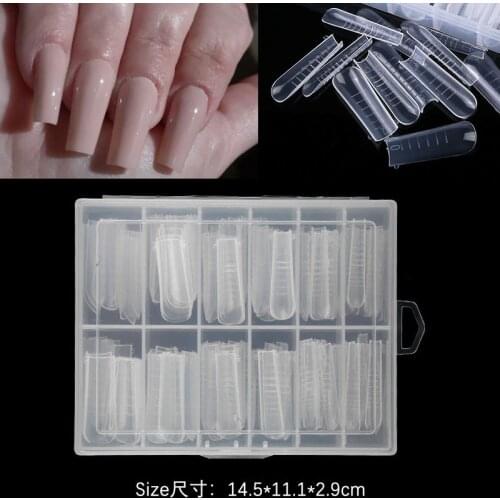 120pcs(10 size)-Conical Nail Extension Forms / Dual Forms Tips ,Acrylic French Full Cover Nail Building Mold Tips