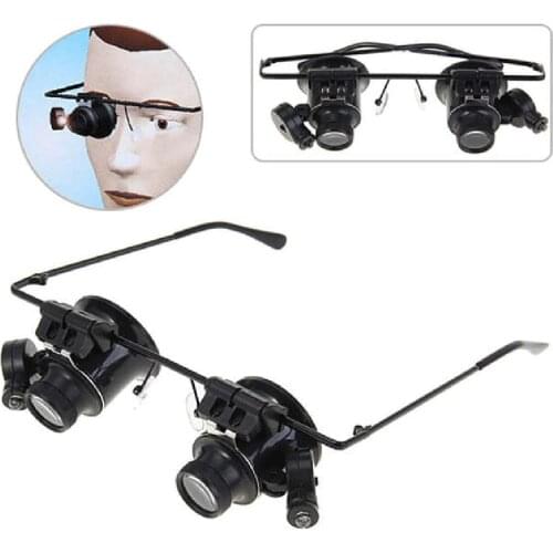 20x Magnification Lighted Watch Repairing Magnifying Glasses Illuminated Eyeglasses Magnifier Magnifying Glass with Led Lights