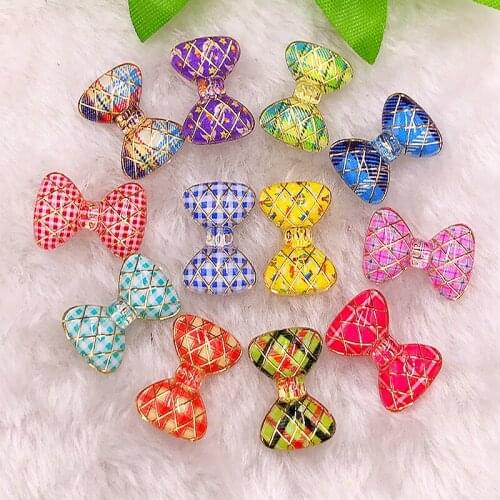 25PCS14mm*22mm AB Flatback Bow Tie Resin Rhinestone DIY Decoratio