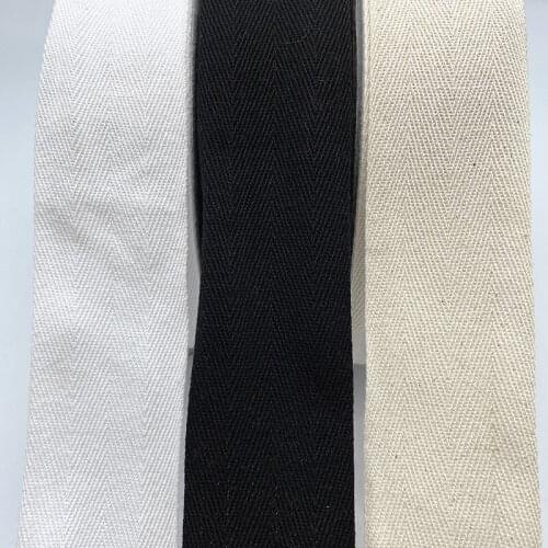 3yds 6-50mm 100% Cotton Herringbone Belt Cloth Belt Hemming Strip Marching Pure Cotton Webbing Leggings with Hemming Cloth