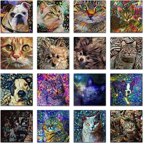 DIY 5D Diamond painting Animal Cats Full Square Diamond Embroidery Full Set Sale Diamond Mosaic Fantasy Animals Home Decor