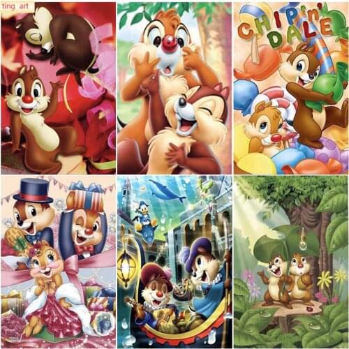 Disney Chip 'n' Dale Diamond Painting Cartoon Squirrel Full Square/Round Diamond Mosaic Childrens Room Decor Handwork