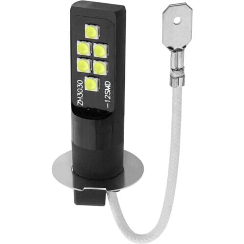 2pcs Auto Headlamps Fog Light LED Fog Light Bulb LED Fog Running Light Car Headlight Bulbs H3 LED Bulb 3030 SMD 6000K