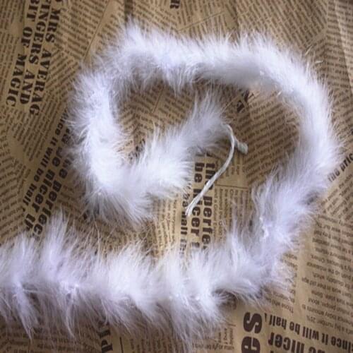 1pc White 2 meters length fluffy feathers super marabu feathers boa for party suits show decorations turkey plumes strip