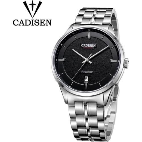 CADISEN Original Brand Luxur Watch Men date Automatic Stainless Steel Waterproof Men Wrist Watch Mechanical Watches Reloj Hombre