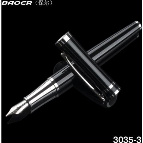 Baoer 3035 Black Ink Pen Fountain Pens High Quality Calligraphy Pen Stationery Business Gift Signature Pen