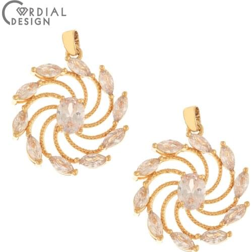 Cordial Design 20Pcs 26*32MM Jewelry Accessories/CZ Pendant/Necklace Making/DIY Charms/Hand Made/Jewelry Findings & Components