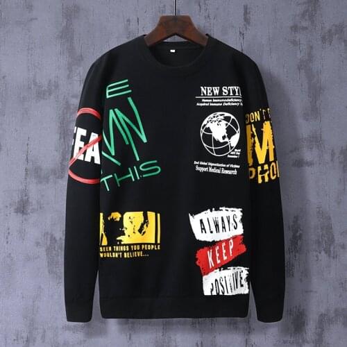 Men Oversized Graphic Sweatshirt 2020 Fall Mens Harajuku Korean Graffiti print Sweatshirts Hip Hop Colorful Hoodies,ZA425