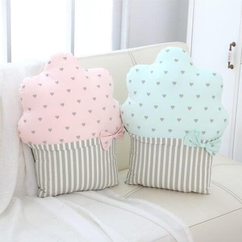 Simulation Plush Toy Girl Fabric Ice Cream Cake Plush Pillow Simple Light Color Sofa Back Cushion Photo Props Girl Birthday Gift