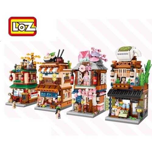 LOZ Blocks Japanese Style Street Mini Store Children Educational Toy Small Shop Brinquedos Model Building Bricks Girl Gifts 1653