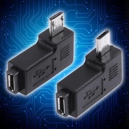 2pcs 90 Degree Micro USB Female To Micro USB Male Adapter Connector Micro USB Bus To Bus Or Bus To Bus Left And Right Elbows