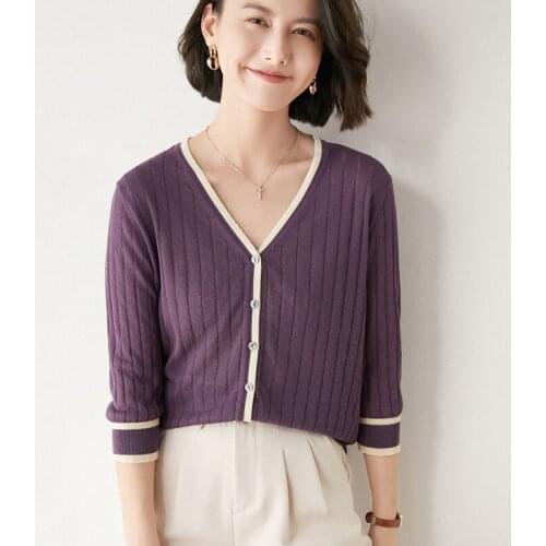 Hit Color Air-Conditioned Shirt Ice Silk Sunscreen Knitted Cardigan Femme Womens Summer Shawl Thin Lazy Windshield Jersey Mujer