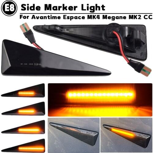 For Renault MK4 Vel Satis Wind Avantime Megane 2 Scenic 2 Espace 4 Dynamic Blinker LED Turn Signal Side Marker Lamp Car Lights