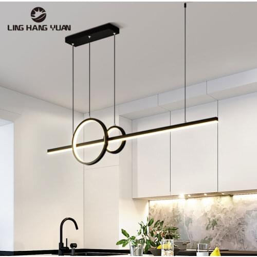Modern Led Pendant Light Hanging Lamp Black&Gold Decoration Ceiling Pendant Lamp for Dining room Kitchen Living room Luminaires
