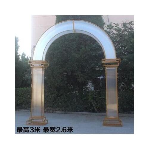 Wedding new sun board arch background decoration wrought iron crystal door wedding stage layout decoration props screen