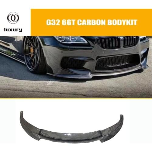 F06 F12 F13 Carbon Fiber V Style Front Lip for BMW Original M6 Coupe 2DR & GranCoupe 4DR & Convertible 2014 - 2017