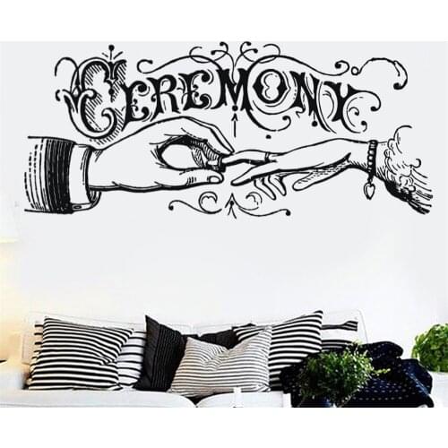 Personalized Wedding Name Vinyl Wall Decals Ceremony Matrimony Bedroom Livingroom Home Decoration Stickers Wallpaper DW20564