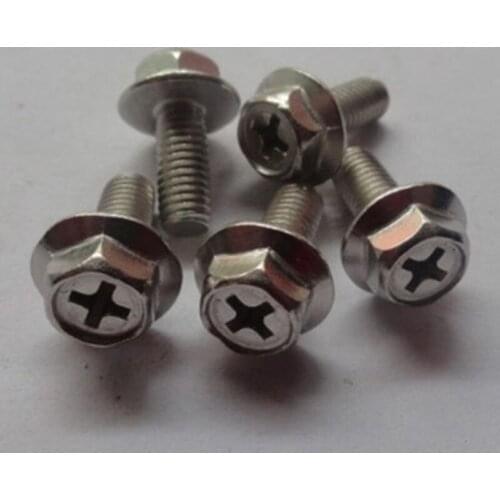 M4 Phillips Flange Head Screws Hex With Pad Bolt Stainless Steel Screw Bolts Length 6mm-20mm
