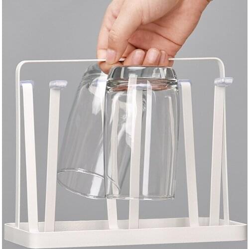 Japanese Drain Cup Holder Wrought Iron Cup Storage Rack Mug Glass Kitchen Living Room Desktop Rack