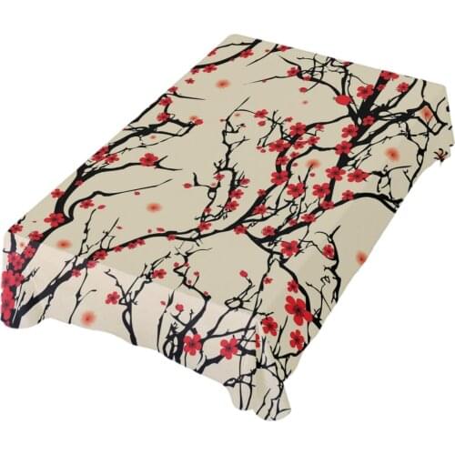 Japanese Cherry Blossom Sakura Vintage Table Cloth for Dining Kitchen Parties
