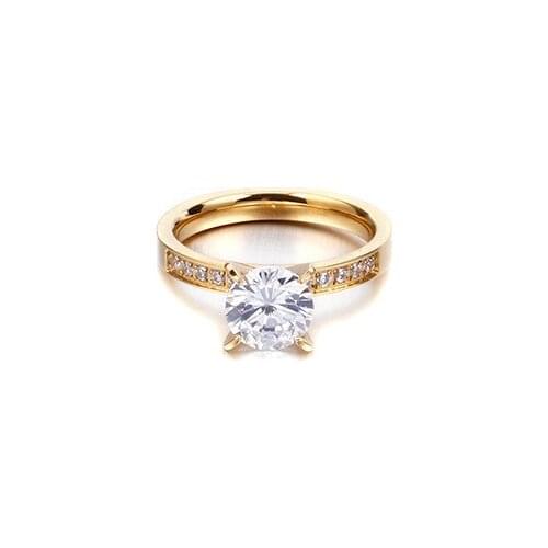 Cubic zirconia jewelry gold color color wedding marriage engagement rings for women