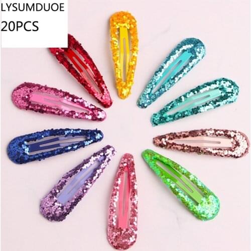 20Pcs/Lot Korean Style New Powder Hair Accessories Candy Dripping Hair Clip Solid Hairclip Glitter Headdress Hairpins for Girls