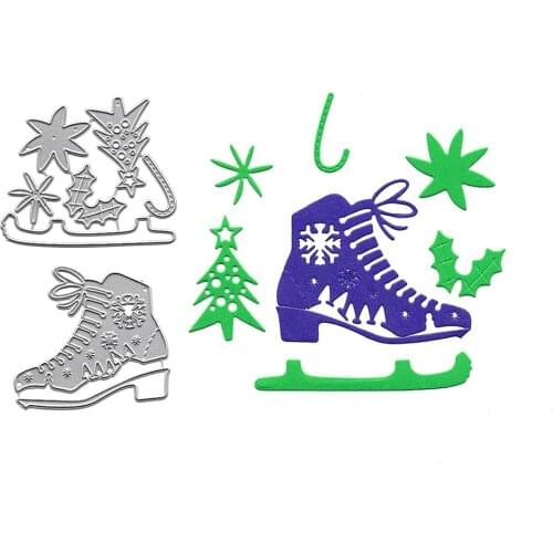Winter Skating Shoes Metal Cutting Dies Scrapbook Paper Cards Embossed Decorative Craft Die Cut DIY