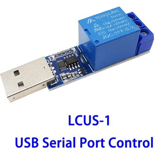 1Pcs LCUS-1 Type USB Relay Module Electronic Converter LCUS1 5V USB Serial Port Control 1 Channel PCB Intelligent Control Switch