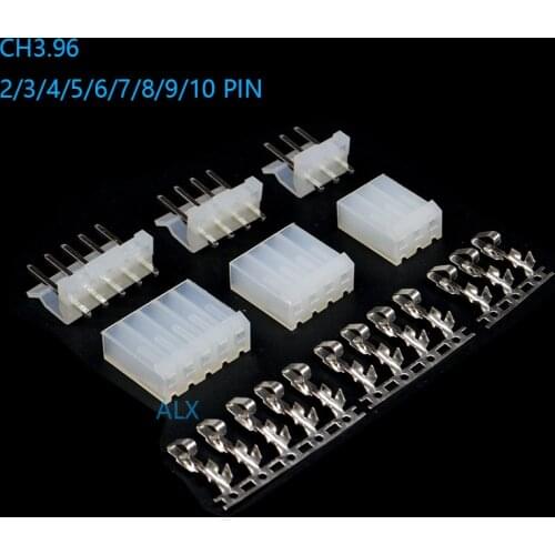 10sets 2139 ch3.96 2/3/4/5/6/7/8/9/10 pin connector 3.96MM PITCH Straight pin header + Housing + terminal ch3.96-2p/3p/4p/5p/6p