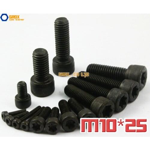 10 Pieces M10 x 25mm 12.9 Grade Alloy Steel Torx Cap Head Screw Bolt