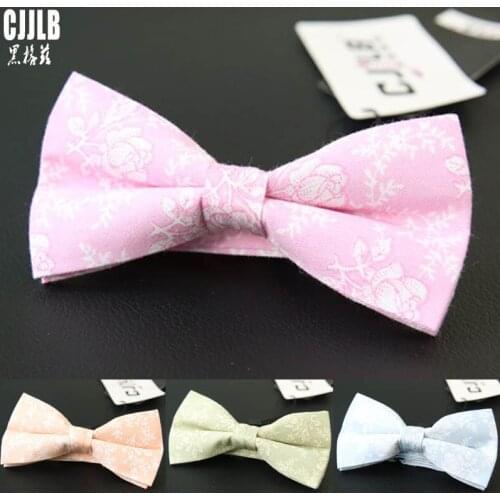 2pcs/lot Mens Casual Business Bowtie Womens Summer Cotton Bow Tie Floral Wedding Party Cravat British Style Butterfly Pink Ties