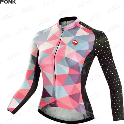 2020 Lady Cycling Jersey Women Long Sleeve Clothes Winter Cycling Clothing Female Thermal Fleece MTB Uniform Kit Ropa Ciclismo