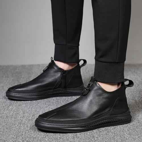 2021 Mens Microfiber Leather Shoes Soft Anti-slip Rubber Loafers Shoes Man Casual Leather Shoes d88