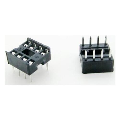 60PCS/Lot 8 Pin DIP Square Hole IC Sockets Adapter 8Pin Pitch 2.54mm Connector