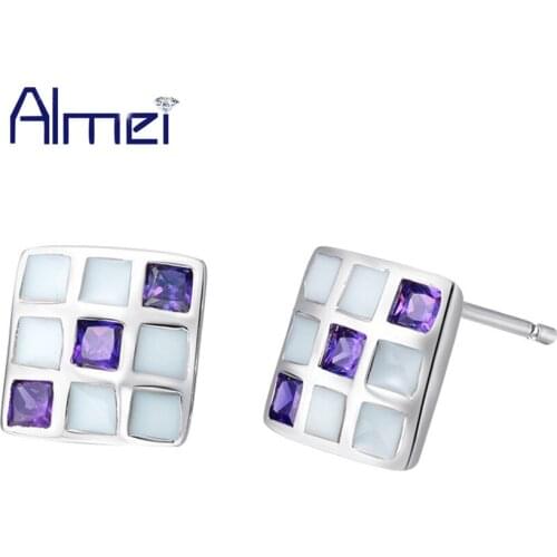 Almei 15%Off Affordable Lovely Korean Elegant Colorful Earrigs for Women Mothers Day Gift Made With Cubic Zirconia Earring R508
